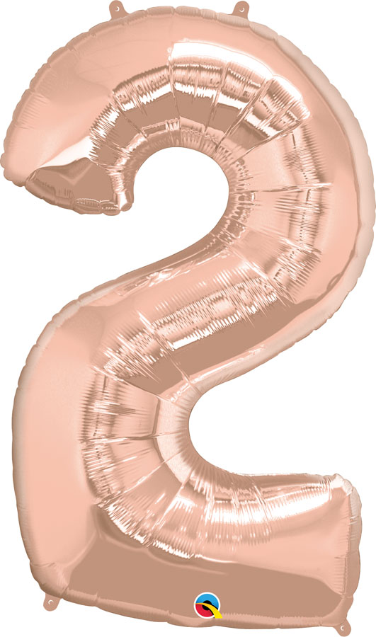 Qualatex Foil Balloon Rose Gold 34" Number 2