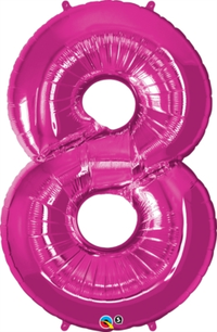 Qualatex Foil Balloon Magenta 34" Number 8