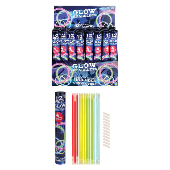 Party Glow Sticks Bracelets in Tube 12pk