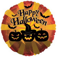Halloween Pumpkins 17" Foil Balloon (Loose)