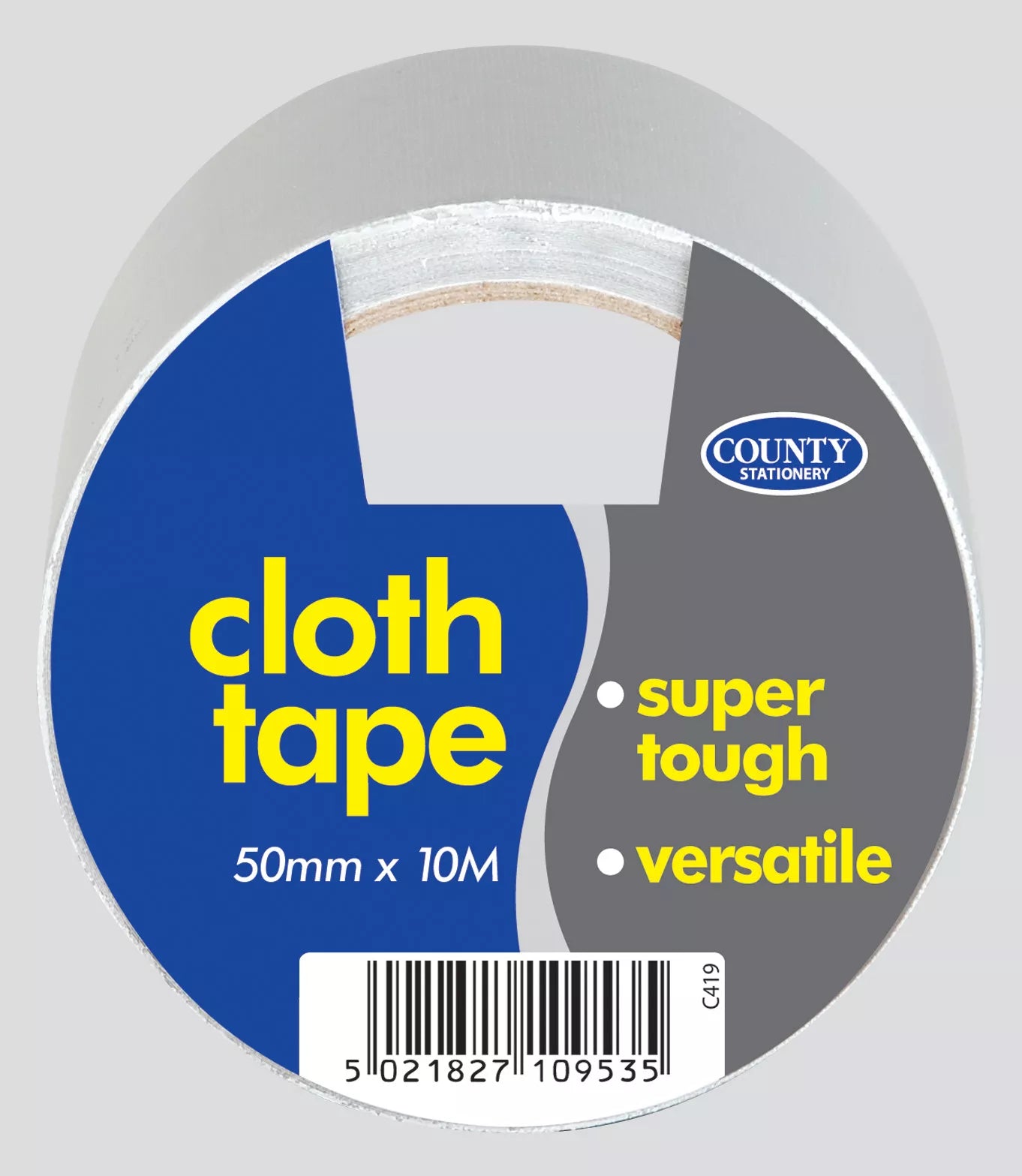 County Stationery cloth tape 6-pack featuring durable, versatile fabric adhesive tapes shown in a close-up image.