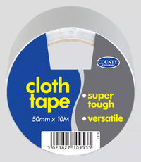 County Stationery cloth tape 6-pack featuring durable, versatile fabric adhesive tapes shown in a close-up image.