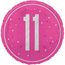 Unique Foil Balloon Pink Glitz Age 11 18"