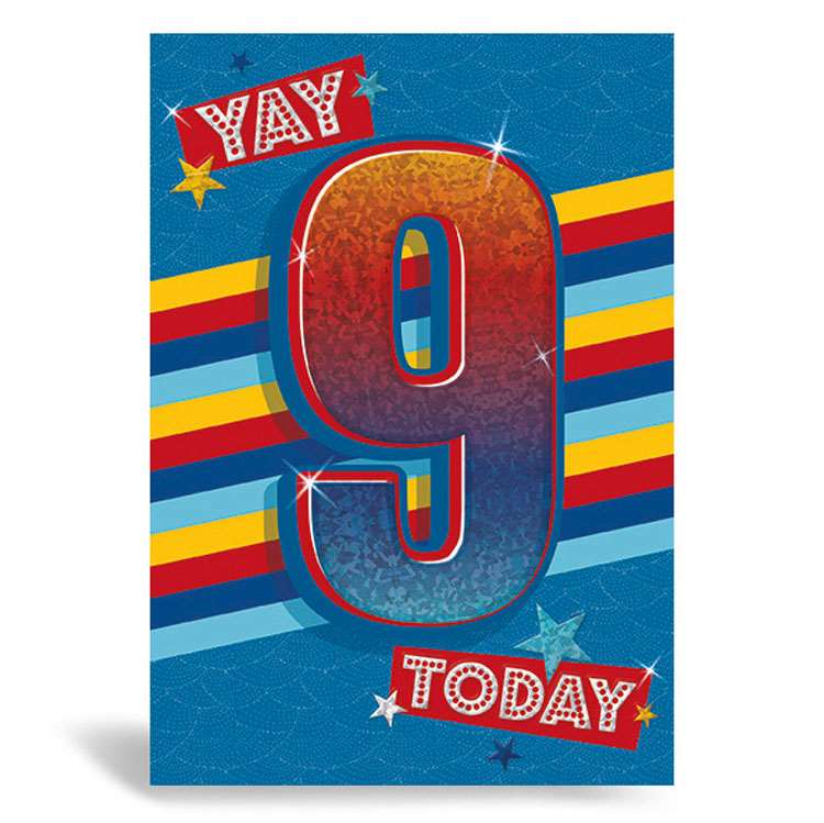 Prelude Pzazzle C50 Birthday Age 9 6pk