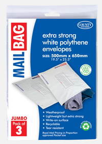 County Stationery 3 Pack Mail Bags 500x650mm