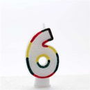 APAC 6 Pack Party Candle Number 6 Rainbow