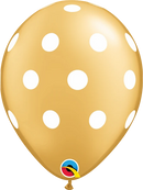 Qualatex Polka Dots Gold 11" Latex Balloons 25pk