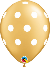 Qualatex Polka Dots Gold 11" Latex Balloons 25pk