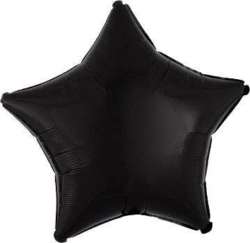 Anagram Foil Balloon Opaque Black Star 18"