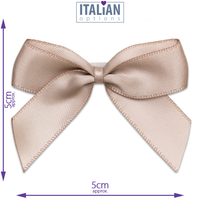 Italian Options 12 Pack Ribbon Bows Taupe 5cm