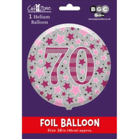Foil Balloon 18" Round Holographic Age 70