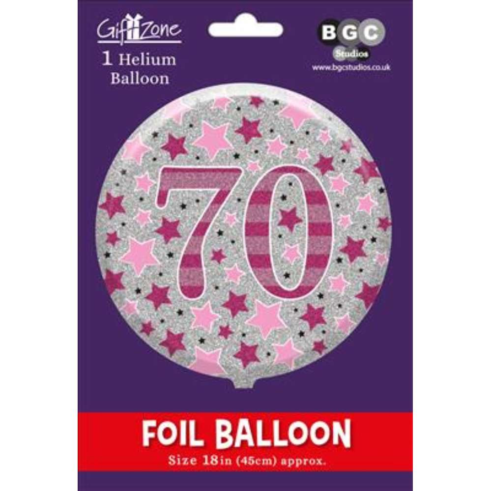 Foil Balloon 18" Round Holographic Age 70