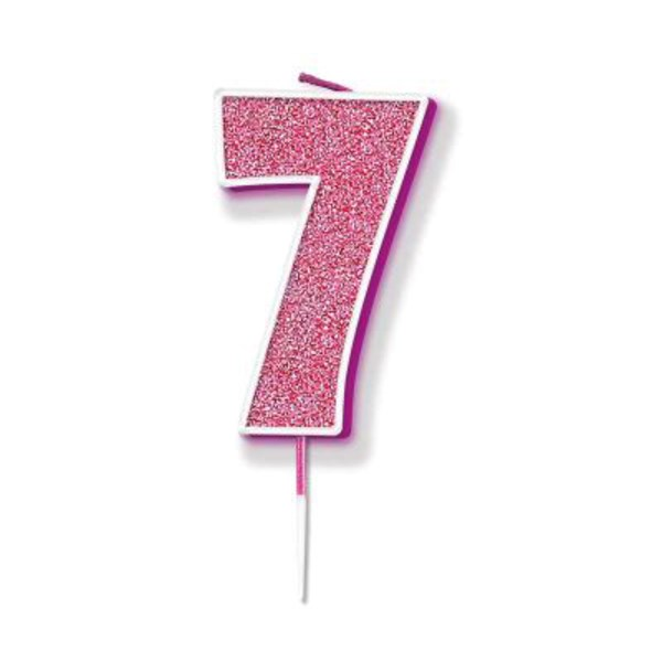 Oaktree Party Candle Number 7 Pink 7.5cm