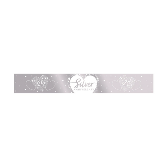 Creative Party Banner Silver 25th Anniversary 9ft