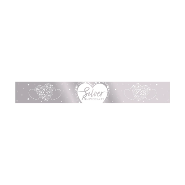 Creative Party Banner Silver 25th Anniversary 9ft