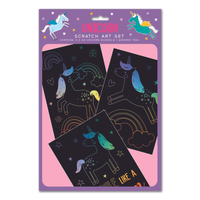 Eurowrap Scratch Art 3pc Unicorn