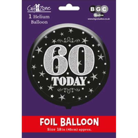 Foil Balloon 18" Round Holographic Age 60
