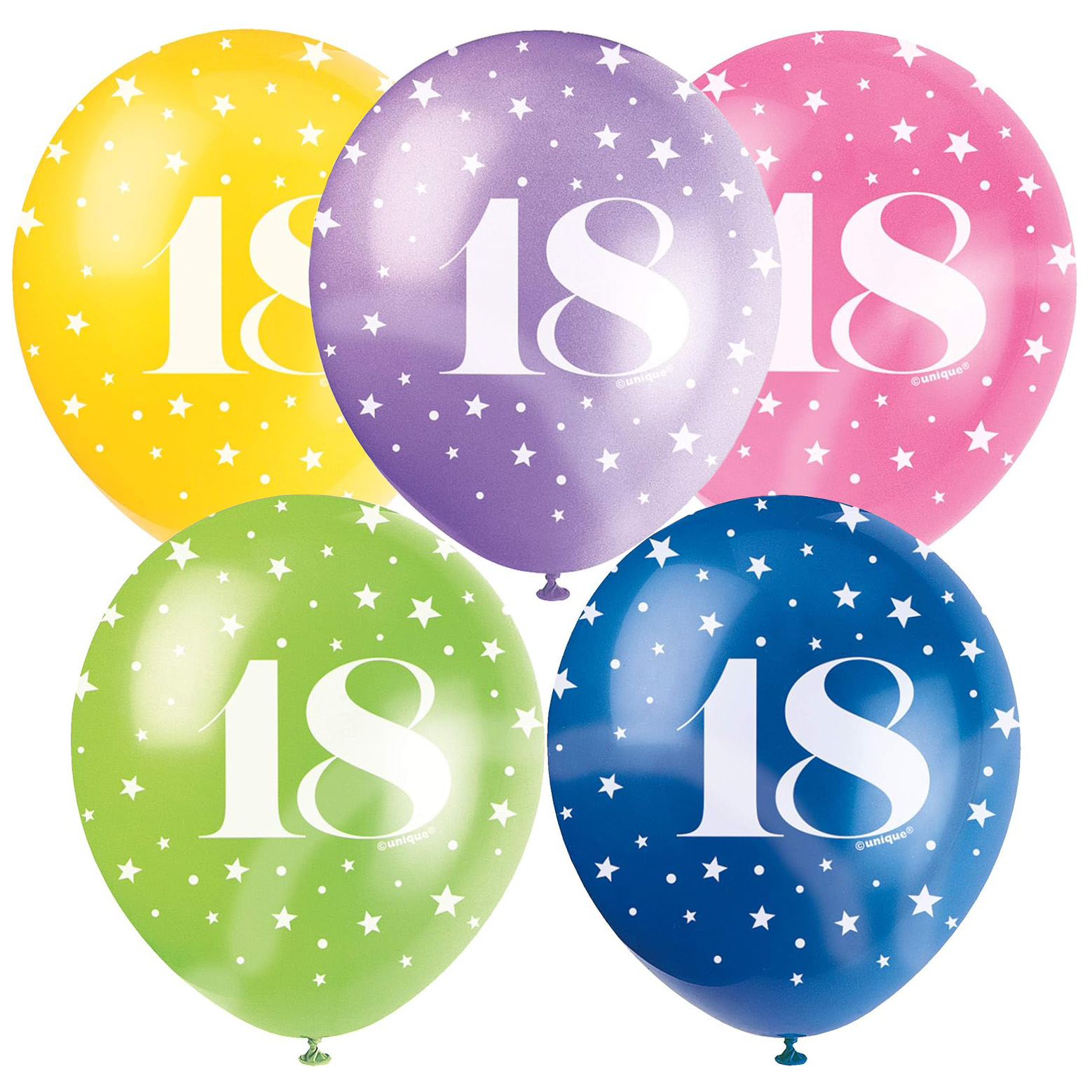 Unique 18th Birthday Pearl 12" Latex Balloons 5pk