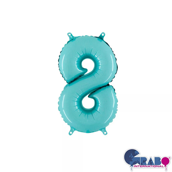 Grabo Foil Balloon Pastel Blue 14" Number 8