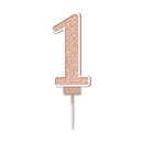 Oaktree Party Candle Number 1 Rose Gold 7.5cm
