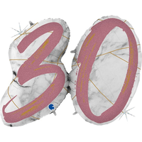 Grabo Foil Balloon Rose Gold Marble Age 30 36"