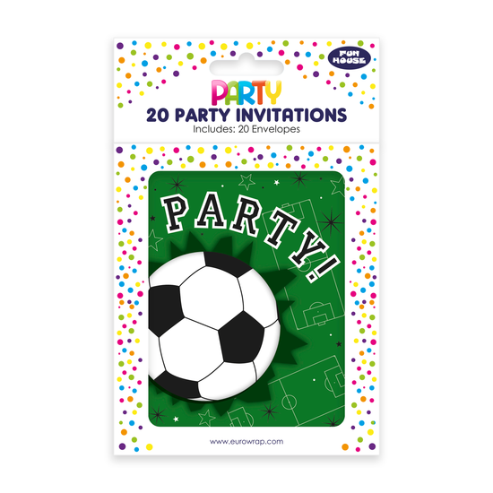 Eurowrap 20 Pack Party Invites Football
