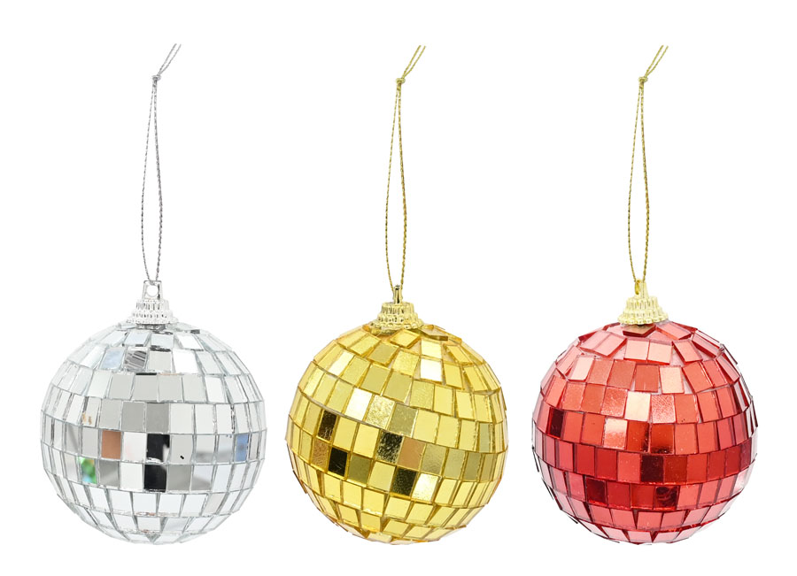 Uncle Bills 48 Pack Bauble Mirror Assorted 6cm