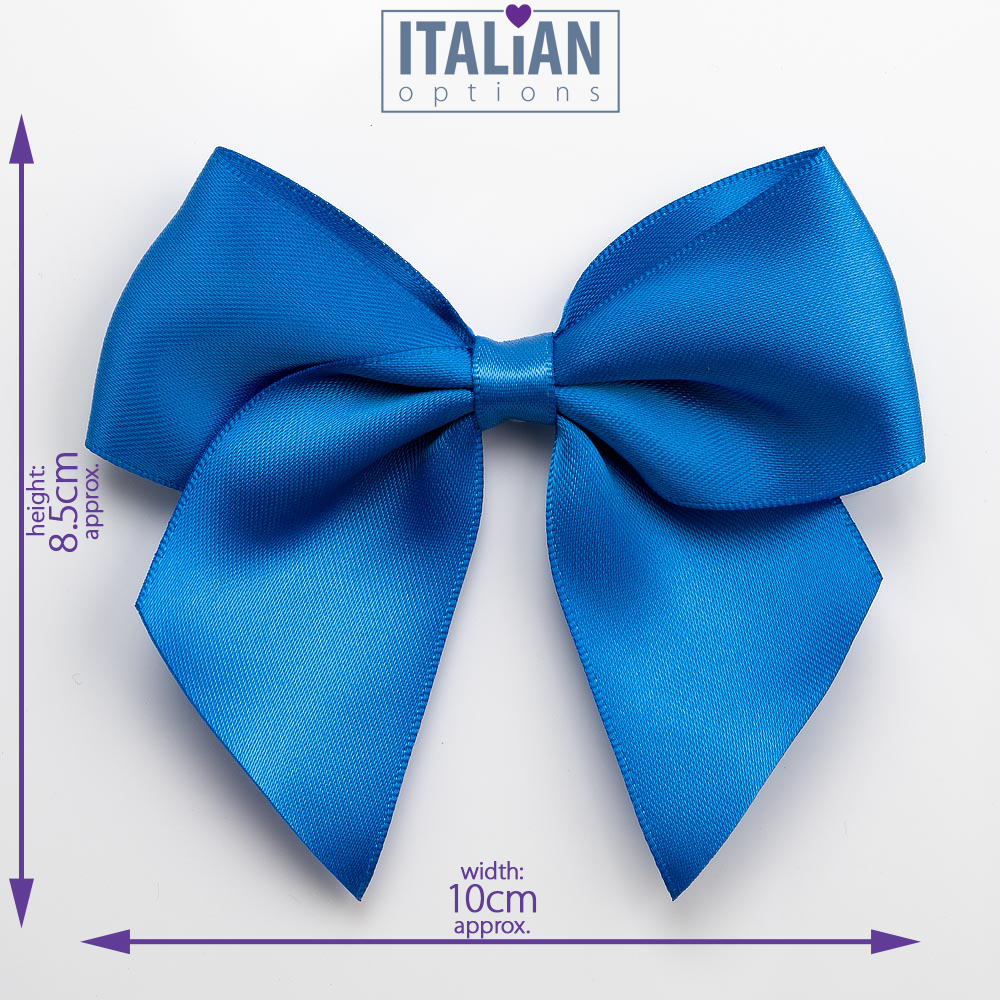 Italian Options 6 Pack Ribbon Bows Royal Blue 10cm