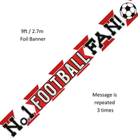 Sensations Banner No.1 Football Fan Red 9ft