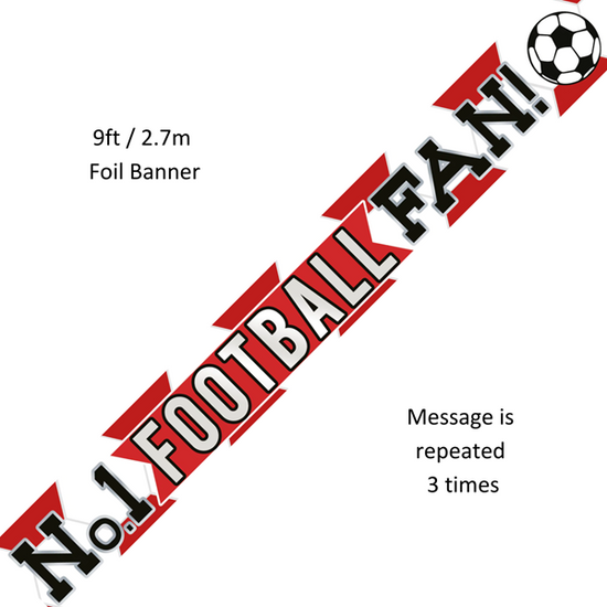 Sensations Banner No.1 Football Fan Red 9ft