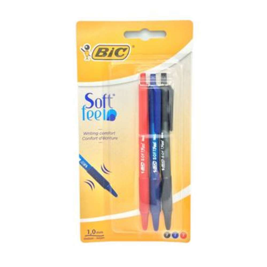 Bic 3 Pack Softfeel Pen Assorted