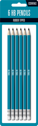6pk Pencil Rubber Tipped