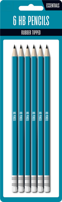 6pk Pencil Rubber Tipped