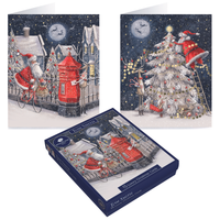 Luxury Christmas Cards Santa Train 15pk