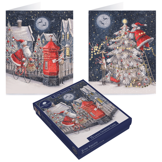Luxury Christmas Cards Santa Train 15pk