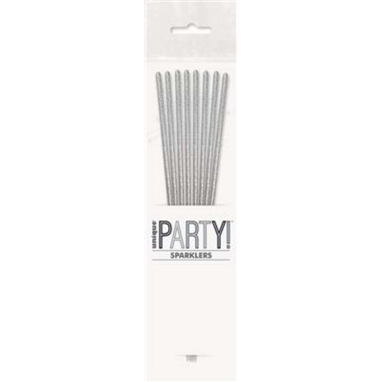 Unique Candle Sparkler Silver 7" 8pk