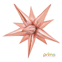 Prima Foil Balloon Rose Gold Starburst 40"