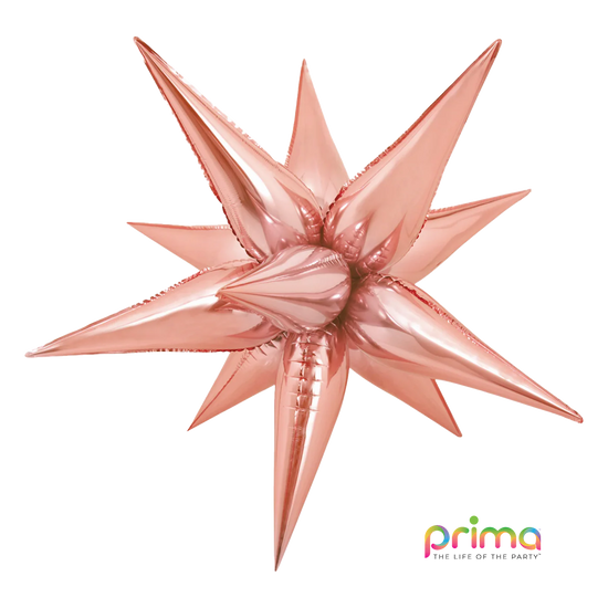Prima Foil Balloon Rose Gold Starburst 40"