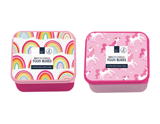 Gem Imports 2 Pack Lunch Boxes Unicorn/Rainbow