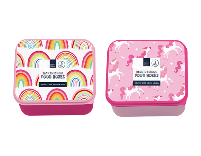Gem Imports 2 Pack Lunch Boxes Unicorn/Rainbow
