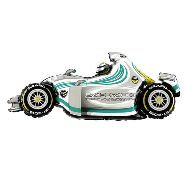 Grabo Grey Racing Car 42" Foil Balloon