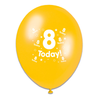 Tiger Feet Age 8 Birthday 10" Balloons 6x8pk