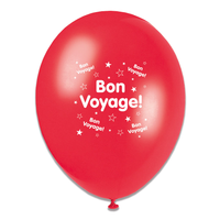 6 x 8pk Latex Balloons Bon Voyage