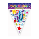 Happy 50th Birthday Flag Bunting 12ft
