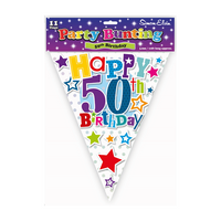 Happy 50th Birthday Flag Bunting 12ft