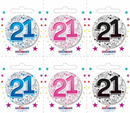 Small 21st Birthday Badges 6pk