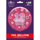 Foil Balloon 18" Round Holographic Age 12