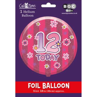 Foil Balloon 18" Round Holographic Age 12