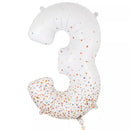 Oaktree Foil Balloon Fizz Rose Gold number 3, 34-inch celebratory foil balloon with shiny rose gold finish, on a white background.