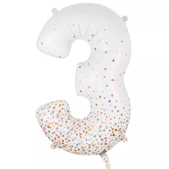 Oaktree Foil Balloon Fizz Rose Gold 34" Number 3